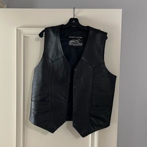 Event Leather Motorcycle Vest, Size Large